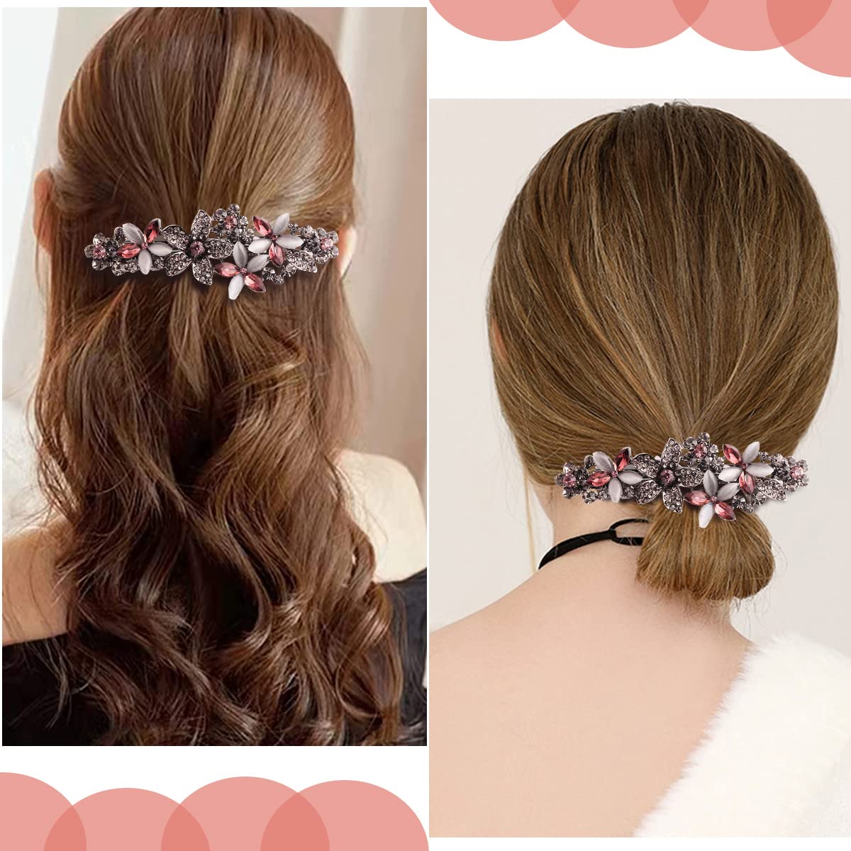 MAYCREATE Spring Hair Clip for Women Stylish Rhinestone Hairpin Hair Barrettes French Crystal Flower Hair Pin Decorative Hair Accessories for Women Girls Gift MAYCREATE Spring Hair Clip for Women Stylish Rhinestone Hairpin Hair Barrettes French Crystal Flower Hair Pin Decorative Hair Accessories for Women Girls Gift